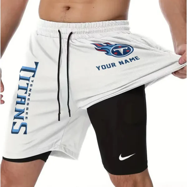 Tennessee Titans Men Outdoor Casual Training Sports Shorts 2-in-1 Double-Layer Shorts SPT2LAYERS091 - Image 3