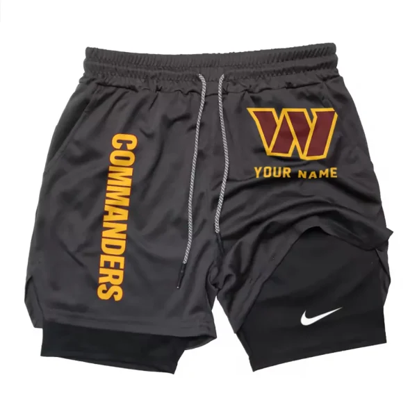 Washington Commanders Men Outdoor Casual Training Sports Shorts 2-in-1 Double-Layer Shorts SPT2LAYERS092