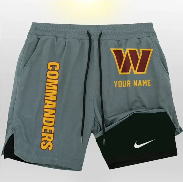 Washington Commanders Men Outdoor Casual Training Sports Shorts 2-in-1 Double-Layer Shorts SPT2LAYERS092 - Image 2
