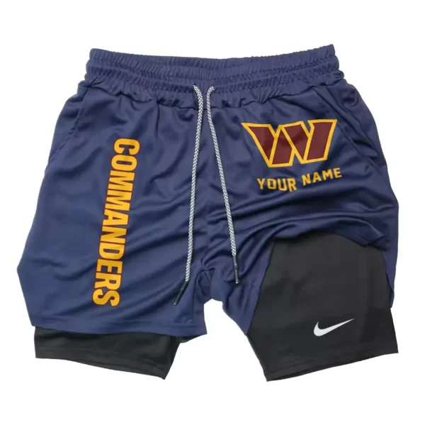 Washington Commanders Men Outdoor Casual Training Sports Shorts 2-in-1 Double-Layer Shorts SPT2LAYERS092 - Image 3