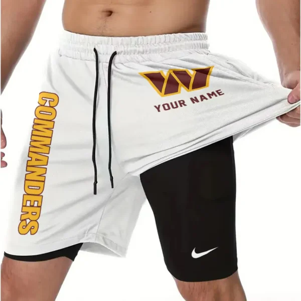 Washington Commanders Men Outdoor Casual Training Sports Shorts 2-in-1 Double-Layer Shorts SPT2LAYERS092 - Image 4