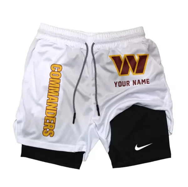 Washington Commanders Men Outdoor Casual Training Sports Shorts 2-in-1 Double-Layer Shorts SPT2LAYERS092 - Image 5