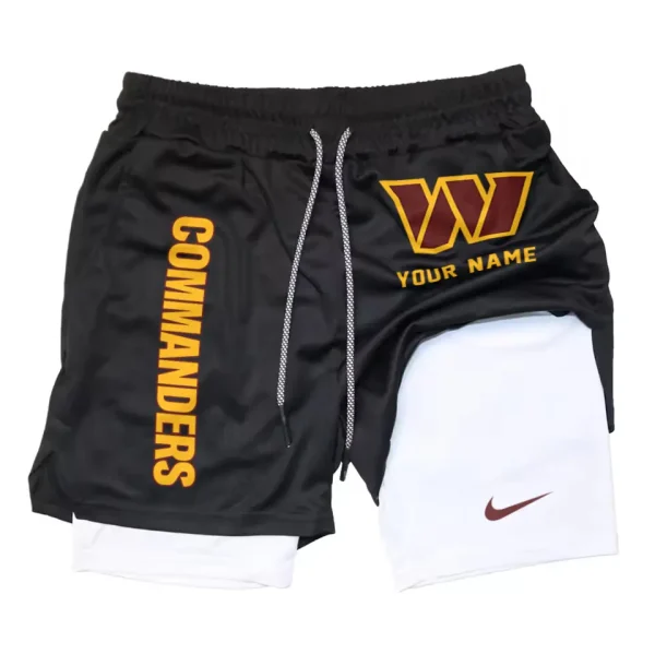 Washington Commanders Men Outdoor Casual Training Sports Shorts 2-in-1 Double-Layer Shorts SPT2LAYERS092 - Image 6