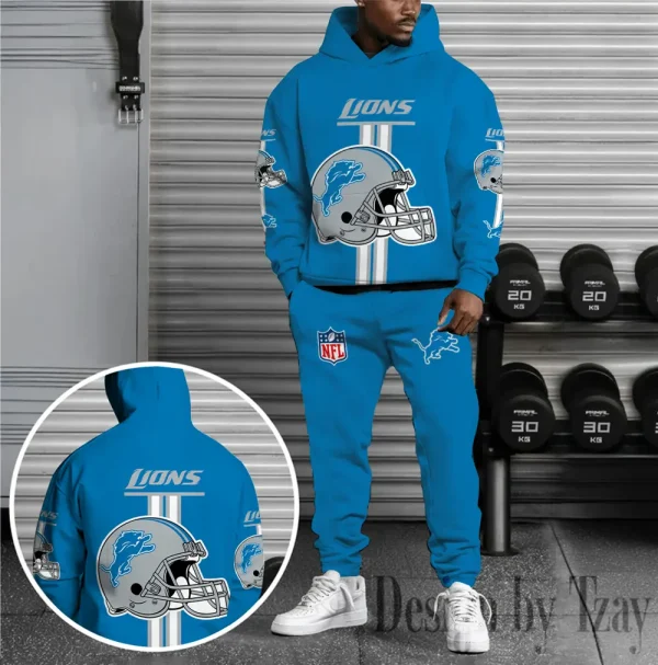 Detroit Lions Combo Hoodie And Sweatpants Gift For Fan AZHD1125
