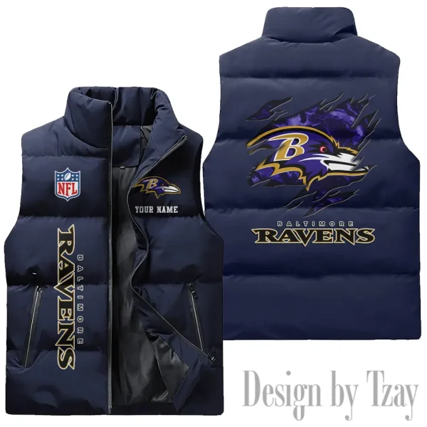 Baltimore Ravens NFL Sleeveless Down Puffer Vest AZSDPV128 - Image 2