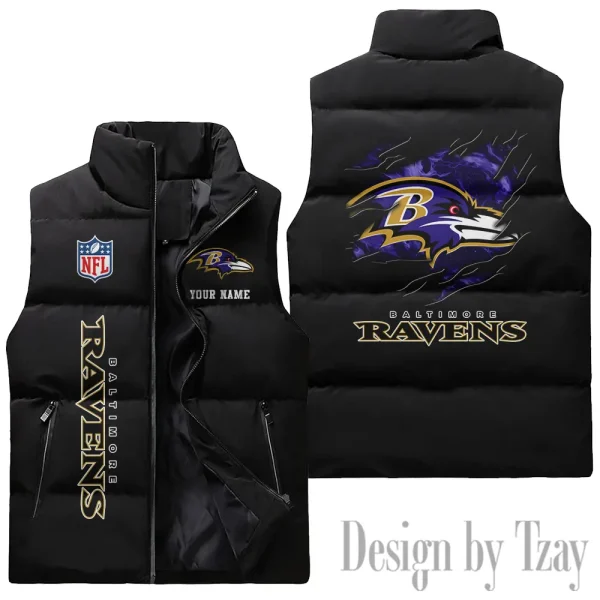 Baltimore Ravens NFL Sleeveless Down Puffer Vest AZSDPV128 - Image 3
