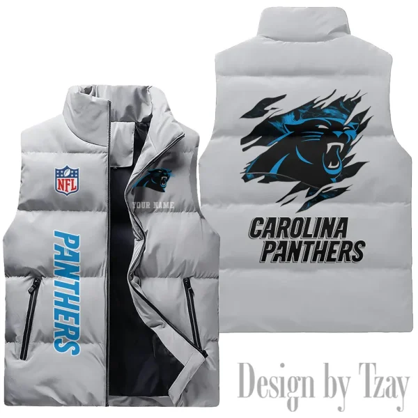 Carolina Panthers NFL Sleeveless Down Puffer Vest AZSDPV130
