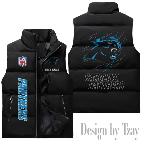 Carolina Panthers NFL Sleeveless Down Puffer Vest AZSDPV130 - Image 3