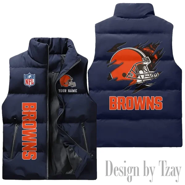 Cleveland Browns NFL Sleeveless Down Puffer Vest AZSDPV133 - Image 2