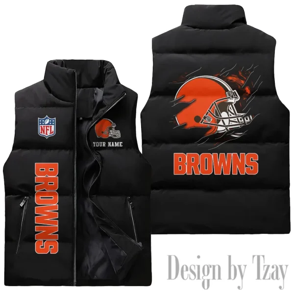 Cleveland Browns NFL Sleeveless Down Puffer Vest AZSDPV133 - Image 3