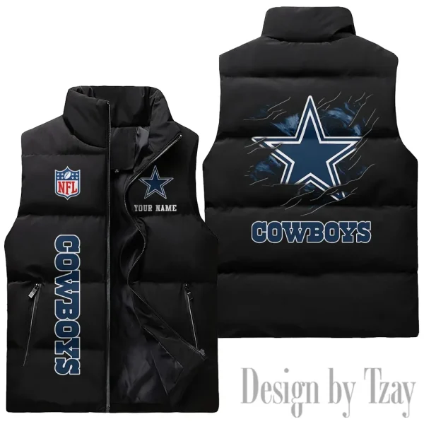 Dallas Cowboys NFL Sleeveless Down Puffer Vest AZSDPV134 - Image 3