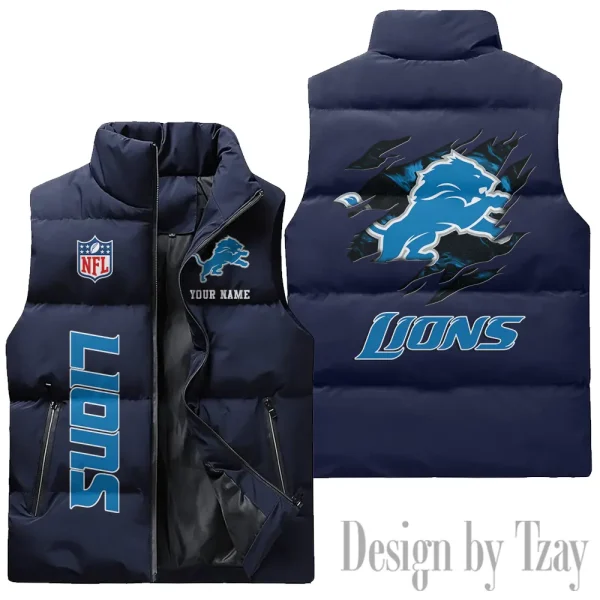Detroit Lions NFL Sleeveless Down Puffer Vest AZSDPV136