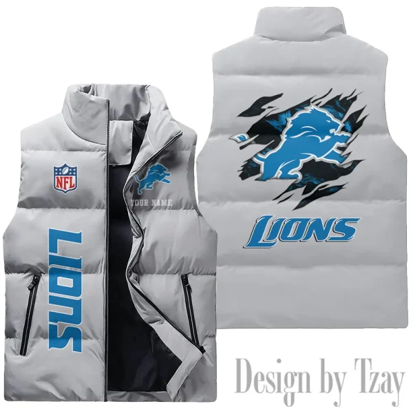 Detroit Lions NFL Sleeveless Down Puffer Vest AZSDPV136 - Image 3