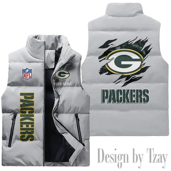 Green Bay Packers NFL Sleeveless Down Puffer Vest AZSDPV137 - Image 2