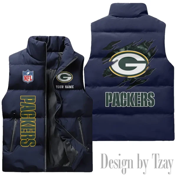 Green Bay Packers NFL Sleeveless Down Puffer Vest AZSDPV137 - Image 3