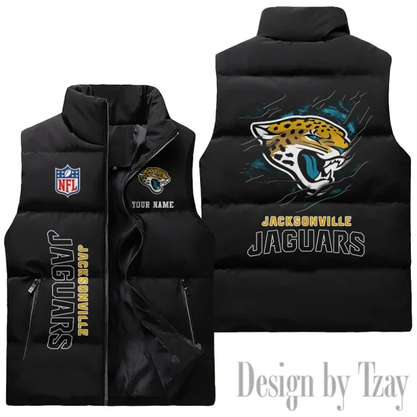 Jacksonville Jaguars NFL Sleeveless Down Puffer Vest AZSDPV140 - Image 2