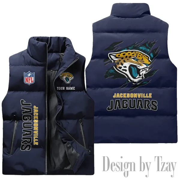 Jacksonville Jaguars NFL Sleeveless Down Puffer Vest AZSDPV140 - Image 3