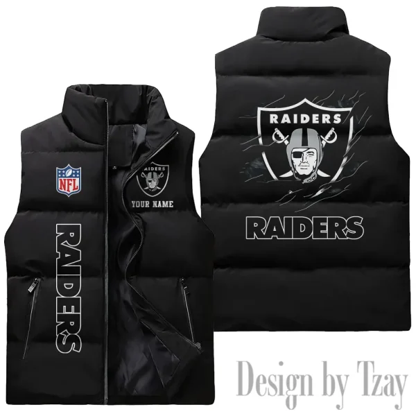 Las Vegas Raiders NFL Sleeveless Down Puffer Vest AZSDPV142 - Image 2