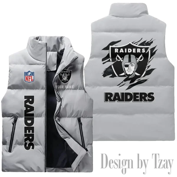 Las Vegas Raiders NFL Sleeveless Down Puffer Vest AZSDPV142 - Image 3
