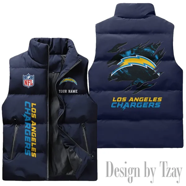 Los Angeles Chargers NFL Sleeveless Down Puffer Vest AZSDPV143 - Image 2
