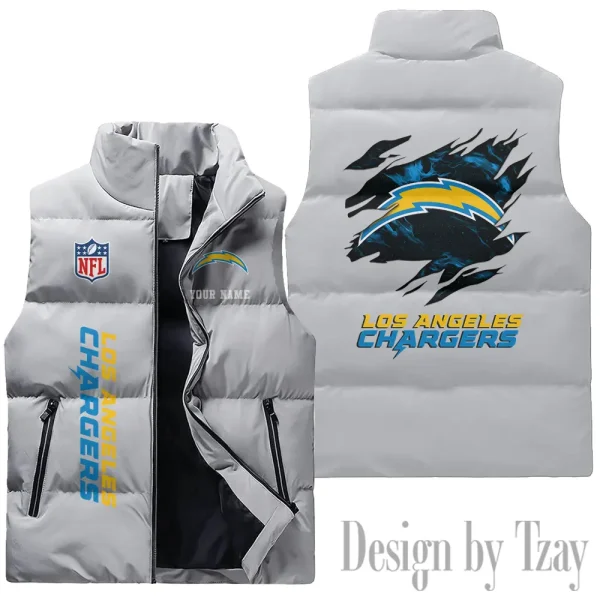Los Angeles Chargers NFL Sleeveless Down Puffer Vest AZSDPV143 - Image 3