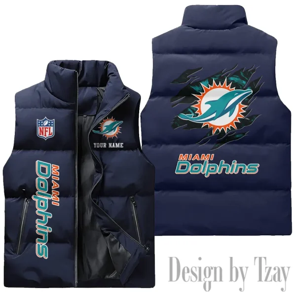 Miami Dolphins NFL Sleeveless Down Puffer Vest AZSDPV145