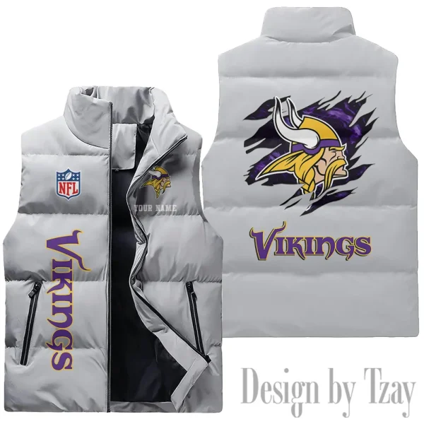 Minnesota Vikings NFL Sleeveless Down Puffer Vest AZSDPV146 - Image 2