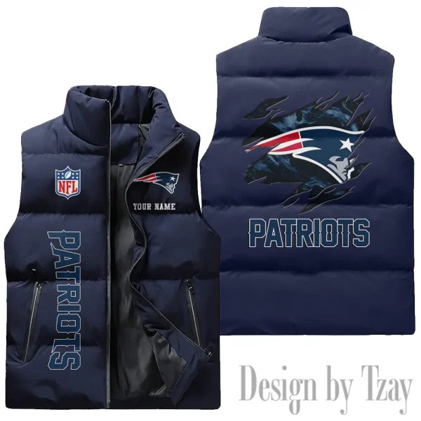 New England Patriots NFL Sleeveless Down Puffer Vest AZSDPV147