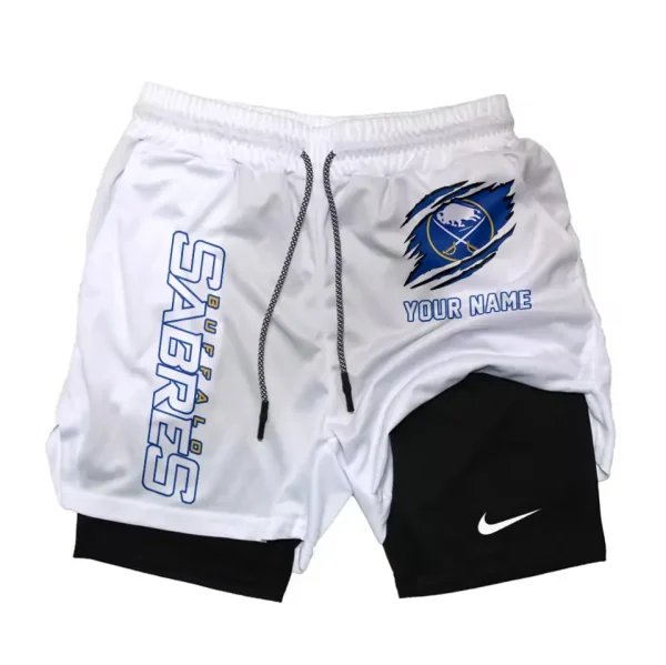 Buffalo Sabres Men Outdoor Casual Training Sports Shorts 2-in-1 Double-Layer Shorts SPT2LAYERS094 - Image 2