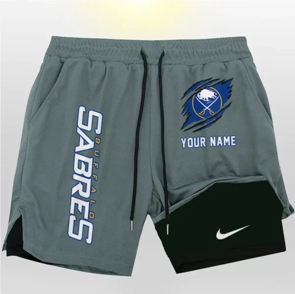 Buffalo Sabres Men Outdoor Casual Training Sports Shorts 2-in-1 Double-Layer Shorts SPT2LAYERS094 - Image 3