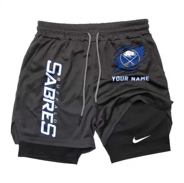 Buffalo Sabres Men Outdoor Casual Training Sports Shorts 2-in-1 Double-Layer Shorts SPT2LAYERS094 - Image 5