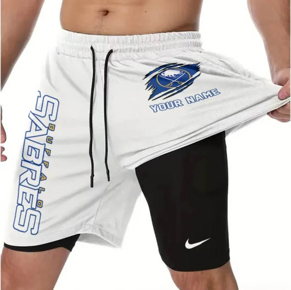 Buffalo Sabres Men Outdoor Casual Training Sports Shorts 2-in-1 Double-Layer Shorts SPT2LAYERS094 - Image 6