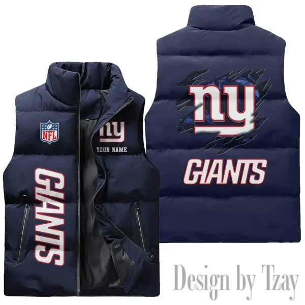 New York Giants NFL Sleeveless Down Puffer Vest AZSDPV149 - Image 2