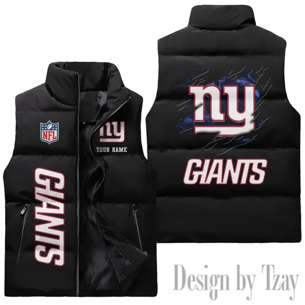 New York Giants NFL Sleeveless Down Puffer Vest AZSDPV149 - Image 3