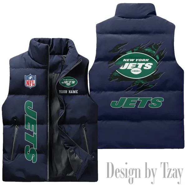 New York Jets NFL Sleeveless Down Puffer Vest AZSDPV150 - Image 3