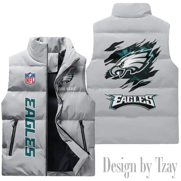 Philadelphia Eagles NFL Sleeveless Down Puffer Vest AZSDPV151 - Image 2