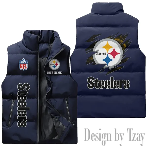 Pittsburgh Steelers NFL Sleeveless Down Puffer Vest AZSDPV152 - Image 2