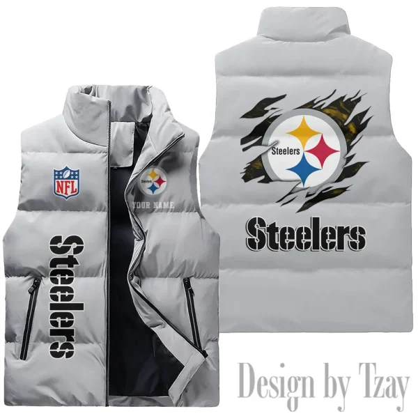 Pittsburgh Steelers NFL Sleeveless Down Puffer Vest AZSDPV152