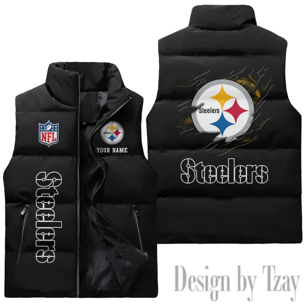 Pittsburgh Steelers NFL Sleeveless Down Puffer Vest AZSDPV152 - Image 3