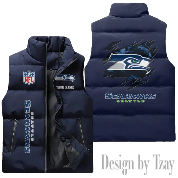 Seattle Seahawks NFL Sleeveless Down Puffer Vest AZSDPV154
