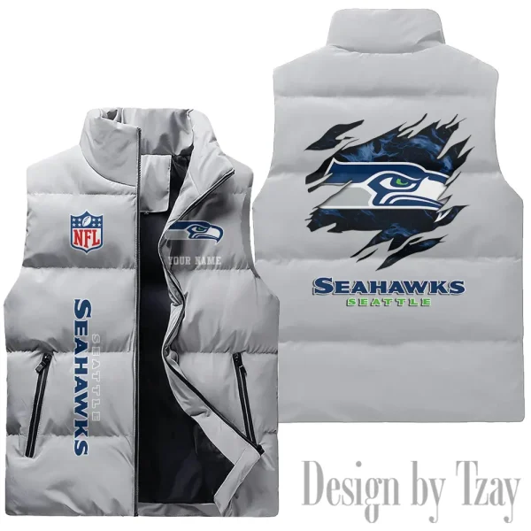 Seattle Seahawks NFL Sleeveless Down Puffer Vest AZSDPV154 - Image 2