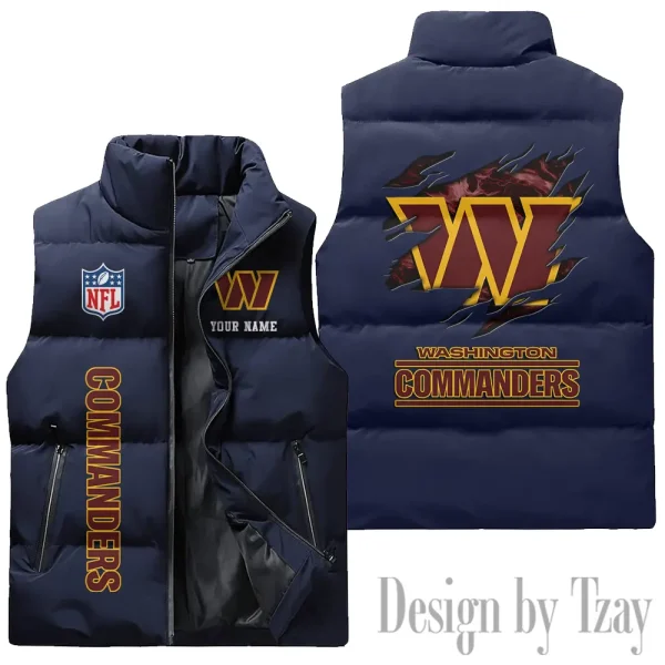 Washington Commanders NFL Sleeveless Down Puffer Vest AZSDPV157 - Image 2