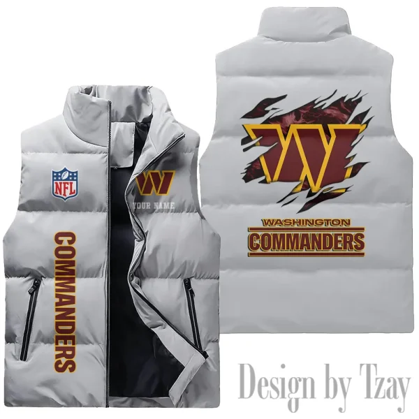 Washington Commanders NFL Sleeveless Down Puffer Vest AZSDPV157 - Image 3