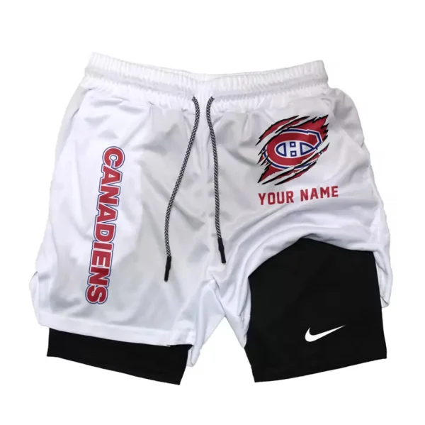 Montréal Canadiens Men Outdoor Casual Training Sports Shorts 2-in-1 Double-Layer Shorts SPT2LAYERS104 - Image 4