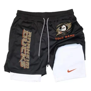 Anaheim Ducks Men Outdoor Casual Training Sports Shorts 2-in-1 Double-Layer Shorts SPT2LAYERS106
