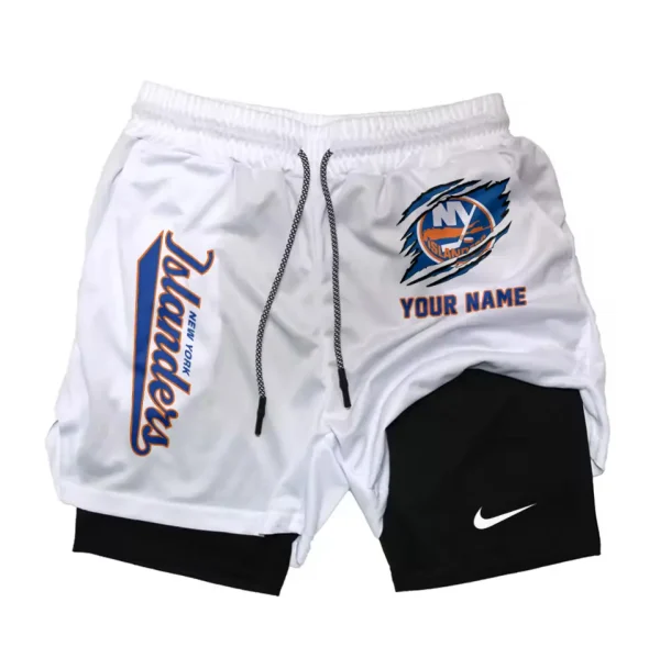 New York Islanders Men Outdoor Casual Training Sports Shorts 2-in-1 Double-Layer Shorts SPT2LAYERS108 - Image 3