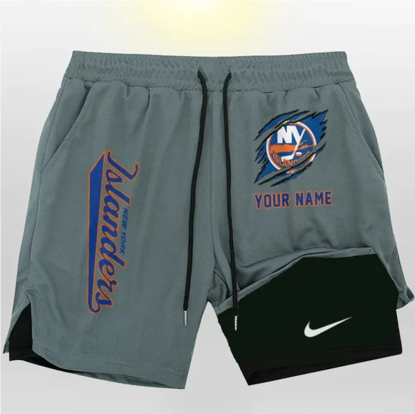 New York Islanders Men Outdoor Casual Training Sports Shorts 2-in-1 Double-Layer Shorts SPT2LAYERS108 - Image 4