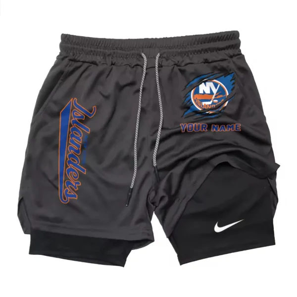 New York Islanders Men Outdoor Casual Training Sports Shorts 2-in-1 Double-Layer Shorts SPT2LAYERS108 - Image 6