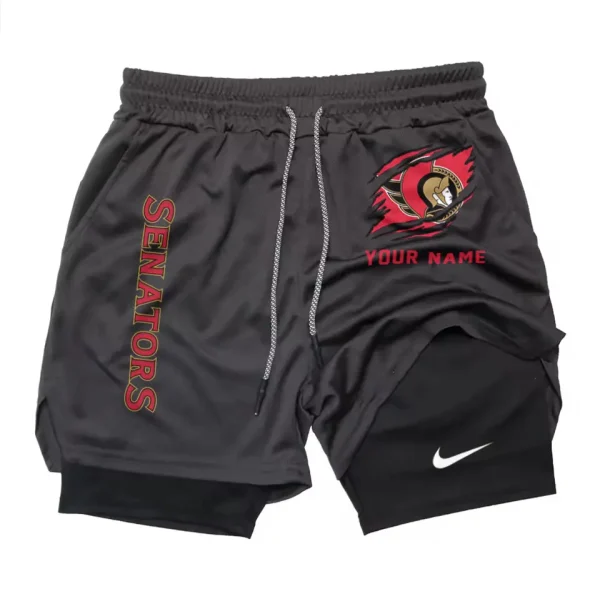 Ottawa Senators Men Outdoor Casual Training Sports Shorts 2-in-1 Double-Layer Shorts SPT2LAYERS110 - Image 6