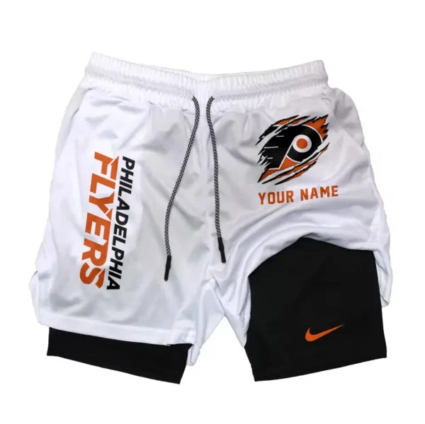 Philadelphia Flyers Men Outdoor Casual Training Sports Shorts 2-in-1 Double-Layer Shorts SPT2LAYERS111 - Image 4